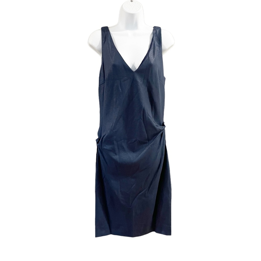 Nicole Miller Collection Blue Sparkle V-Neck Dress MSRP $395 Size Large